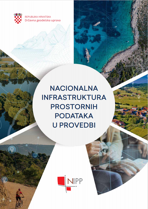 The picture shows the cover of the educational materials "NSDI in implementation" published by the State Geodetic Administration